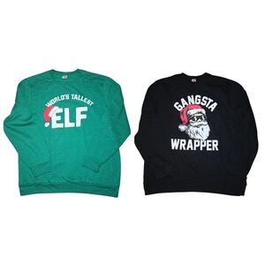 NWT Bundle Of 2 Men's Funny Christmas Sweatshirts